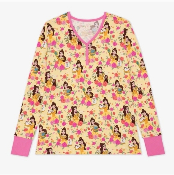 NIB Little Sleepies Disney Princess Belle Women's Long Sleeve Pajama Top- S - Picture 2 of 9